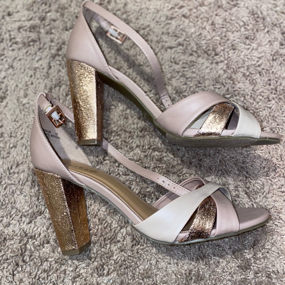 Cute sparkly block heels